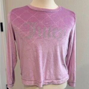 Vintage Juicy Couture Pink Long Sleeve Velour Shirt
